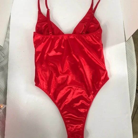 Women’s Sexy Red Corset Red Bodysuit, NWOT - Picture 3 of 9